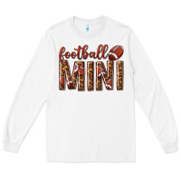 White football mini with leopard Long Sleeve Tee - texasbilliewilder