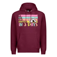 Burgundy a lot can happen in 3 days Premium Hoodie - MaliasSmallBusiness