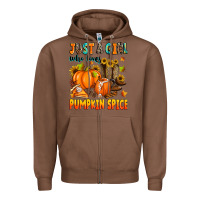 Chestnut just a girl who loves pumpkin spice Zipper Hoodie - Zillion Design Studio