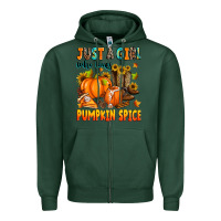 Sports Green just a girl who loves pumpkin spice Zipper Hoodie - Zillion Design Studio
