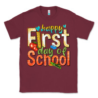 Burgundy happy first day of school Classic Tee - texasbilliewilder