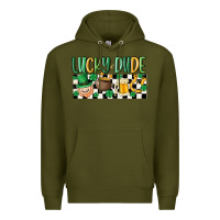 Army Green lucky dude Premium Hoodie - MaliasSmallBusiness