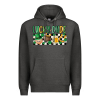 Charcoal Heather lucky dude Premium Hoodie - MaliasSmallBusiness