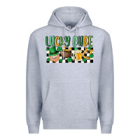 Heather Grey lucky dude Premium Hoodie - MaliasSmallBusiness