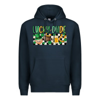 Navy lucky dude Premium Hoodie - MaliasSmallBusiness
