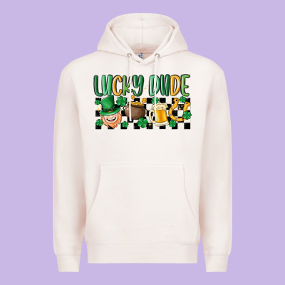 Lucky Dude Premium Hoodie Designed By Maliassmallbusiness