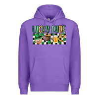 Purple lucky dude Premium Hoodie - MaliasSmallBusiness