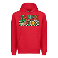 Red lucky dude Premium Hoodie - MaliasSmallBusiness