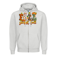 Dove Grey fall sweet fall Zipper Hoodie - Zillion Design Studio