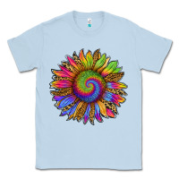 Dusty Blue tie dye sunflower Classic Tee - RanaPortraitStore