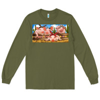 Army Green Pig Farm Long Sleeve Tee - RanaPortraitStore