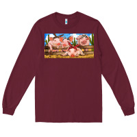 Burgundy Pig Farm Long Sleeve Tee - RanaPortraitStore