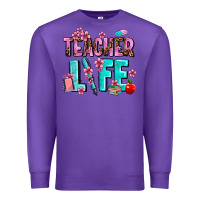 Purple teacher life Premium Sweatshirt - AdoDesignShop
