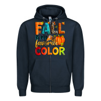 Navy fall is my favorite color Zipper Hoodie - Zillion Design Studio