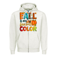 Oatmeal Heather fall is my favorite color Zipper Hoodie - Zillion Design Studio