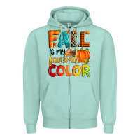 Seafoam fall is my favorite color Zipper Hoodie - Zillion Design Studio
