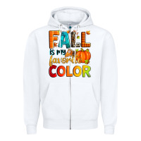 White fall is my favorite color Zipper Hoodie - Zillion Design Studio