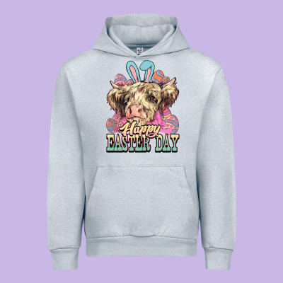 Easter Day Cow Urban Hoodie Designed By Nancycooperartshop