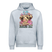 Heather Grey Easter Day Cow Urban Hoodie - NancyCooperArtShop