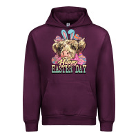 Mauve Wine Easter Day Cow Urban Hoodie - NancyCooperArtShop
