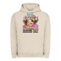 Pigment French Oak Easter Day Cow Urban Hoodie - NancyCooperArtShop