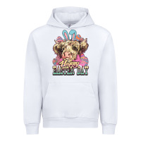 White Easter Day Cow Urban Hoodie - NancyCooperArtShop