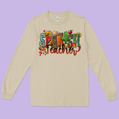 Spanish Teacher Long Sleeve Tee Designed By Zillion Design Studio