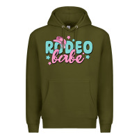 Army Green rodeo babe Premium Hoodie - MaliasSmallBusiness