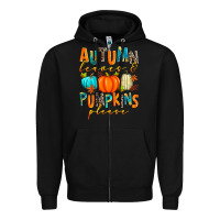 Black autumn leaves and pumpkins please Zipper Hoodie - Zillion Design Studio