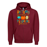 Burgundy autumn leaves and pumpkins please Zipper Hoodie - Zillion Design Studio
