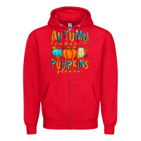 Red autumn leaves and pumpkins please Zipper Hoodie - Zillion Design Studio