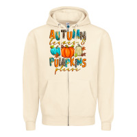 Sandshell autumn leaves and pumpkins please Zipper Hoodie - Zillion Design Studio