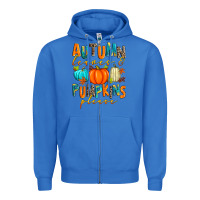 True Royal autumn leaves and pumpkins please Zipper Hoodie - Zillion Design Studio