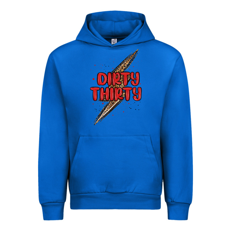 Dirty Thirty Lightning Bolt Urban Hoodie by MaliasSmallBusiness | Teevron