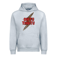 Heather Grey dirty thirty lightning bolt Urban Hoodie - MaliasSmallBusiness
