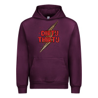 Mauve Wine dirty thirty lightning bolt Urban Hoodie - MaliasSmallBusiness