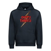 Navy dirty thirty lightning bolt Urban Hoodie - MaliasSmallBusiness