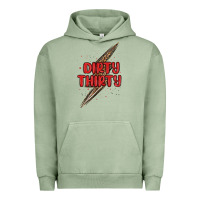 Pigment Oil Green dirty thirty lightning bolt Urban Hoodie - MaliasSmallBusiness
