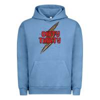 Pigment Pebble Blue dirty thirty lightning bolt Urban Hoodie - MaliasSmallBusiness