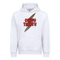 White dirty thirty lightning bolt Urban Hoodie - MaliasSmallBusiness