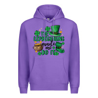 Purple the leprechauns made me do it Premium Hoodie - MaliasSmallBusiness
