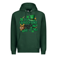 Sports Green the leprechauns made me do it Premium Hoodie - MaliasSmallBusiness