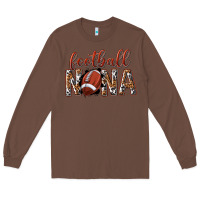 Chestnut football nana with leopard Long Sleeve Tee - texasbilliewilder