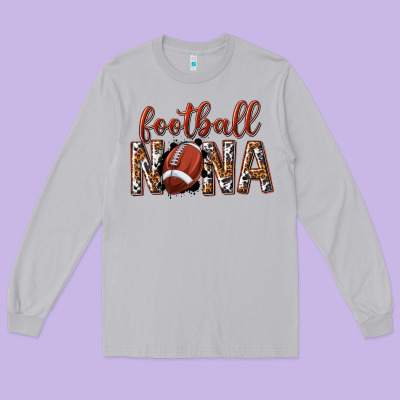 Long Sleeve Tee football nana with leopard