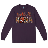 Plum football nana with leopard Long Sleeve Tee - texasbilliewilder