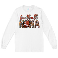 White football nana with leopard Long Sleeve Tee - texasbilliewilder