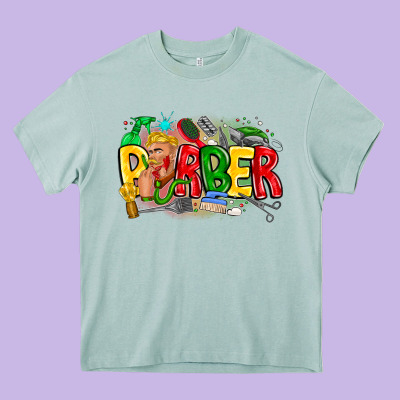 Barber Heavy Core Tee Designed By Cowhidedigitalart