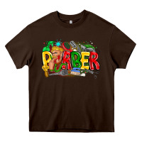 Chocolate Brown barber Heavy Core Tee - CowhideDigitalArt