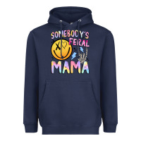 Navy somebody's feral mama Heavyweight Hoodie - JahusDesignShop