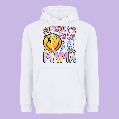 Somebody's Feral Mama Heavyweight Hoodie Designed By Jahusdesignshop